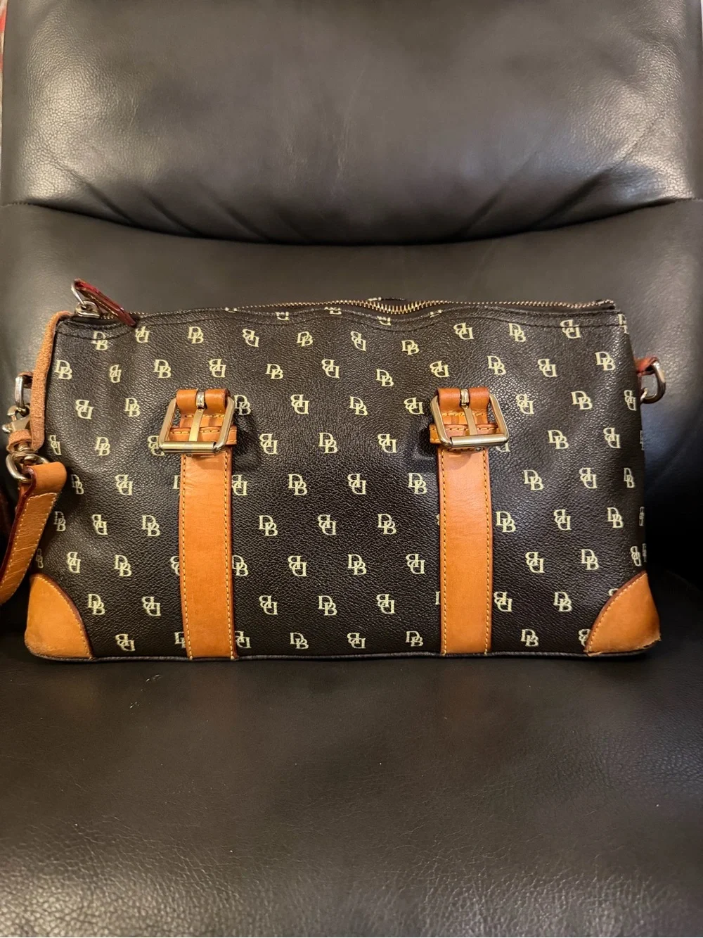 Dooney & Bourke Signature Satchel With Monogram Logo